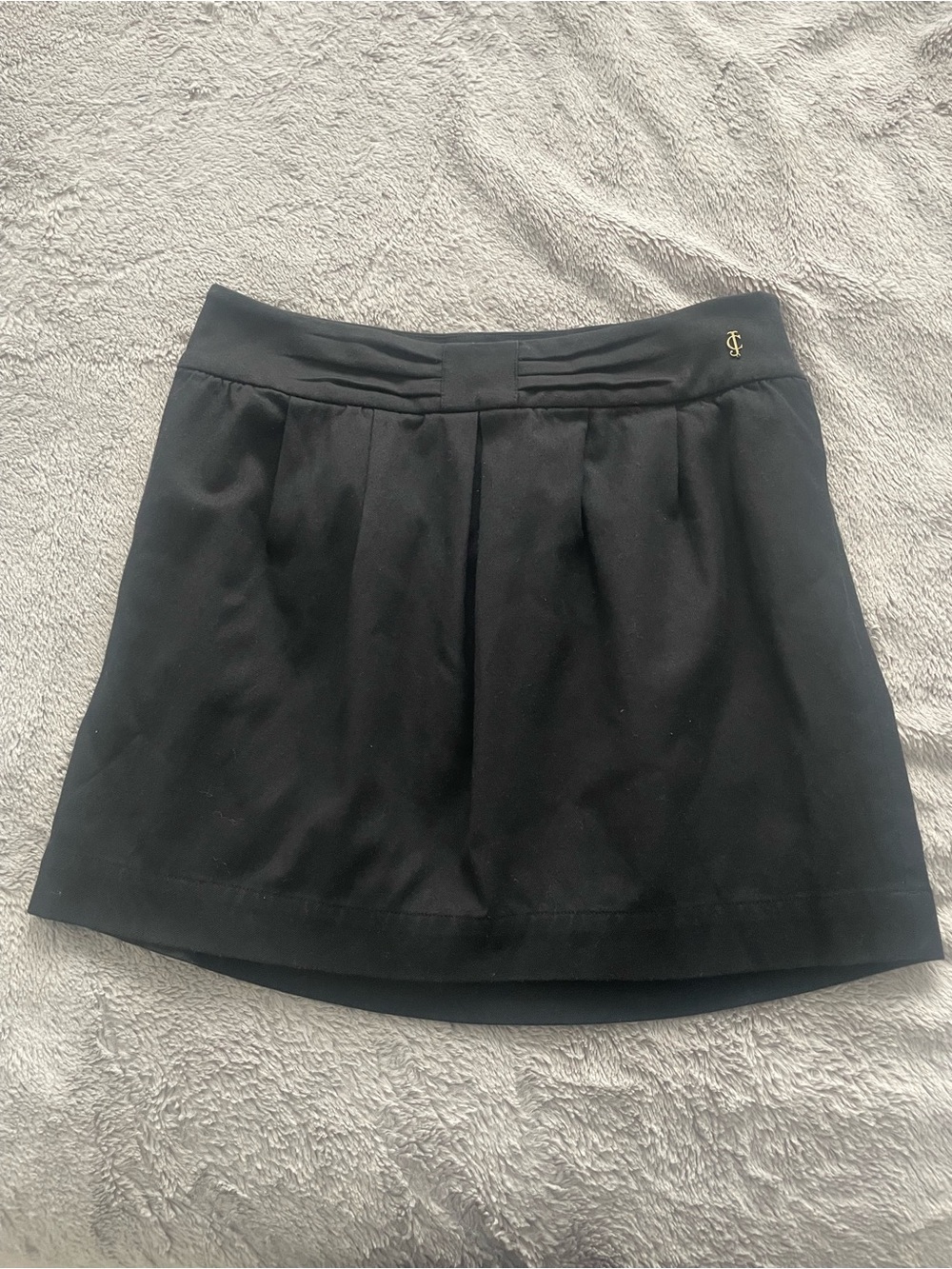 Juicy Couture Black Mini Skirt with Gold Logo Accent